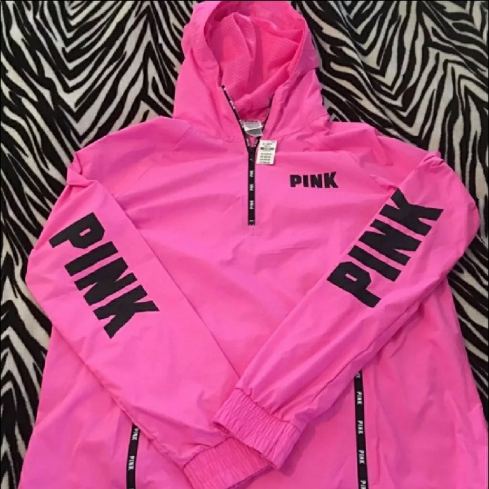 PINK anorak pullover XS with hood